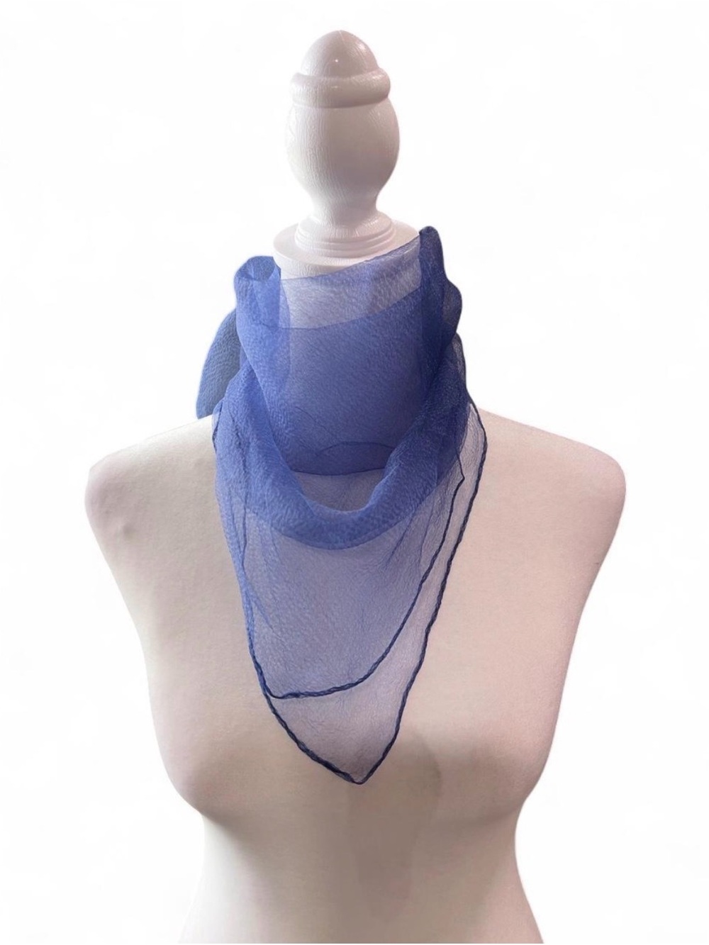 Vintage Lightweight Blue Sheer Scarf for Women